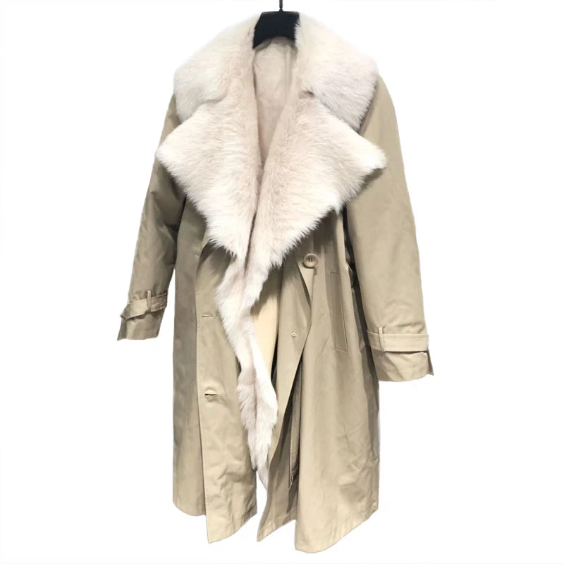 Женское пуховое пальто зимняя куртка Тоскана меховой воротник белый утиный пух