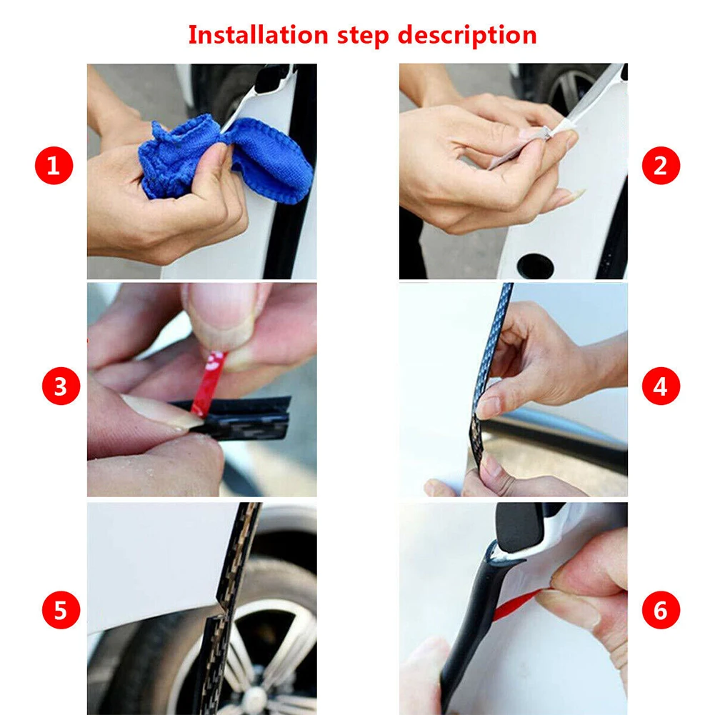 

10M Car Door Edge Guards Strip U-Shape Carbon Fiber Seal Protector Car Accessory