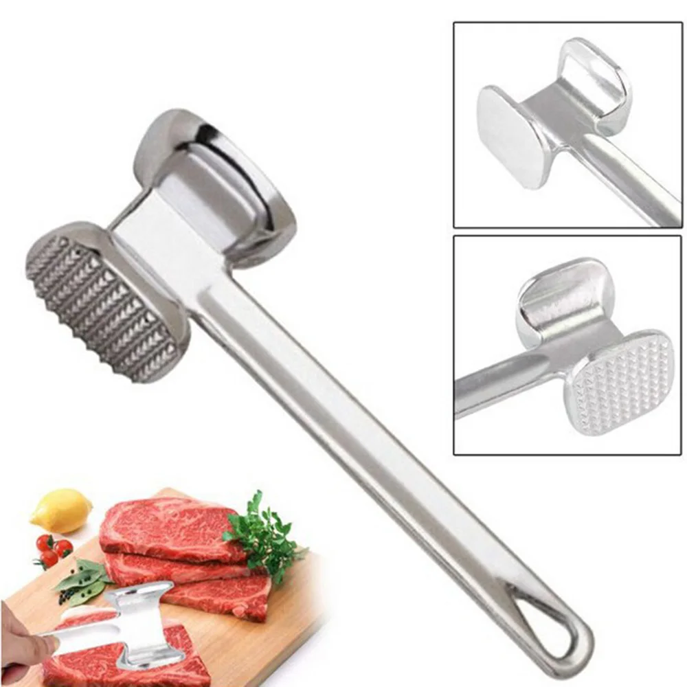 

1Pc Aluminium Alloy Meat Tenderizer Mallet Loose Meat Hammer Double Side Beaf Steak Pounder Tools Kitchen Accessories