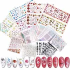 Стикеры 3D для ногтей 30 шт.24 шт.48 шт., модные 3D наклейки для ногтей, цветочный дизайн для девушек и женщин, религия, пустые наклейки для ногтей
