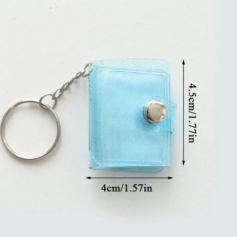 

PVC Card Bag Photo Holder Sequins Cute Business Card Bag Photo Album Glitter Card Holder Jelly Color Mini Holds 16 Photos