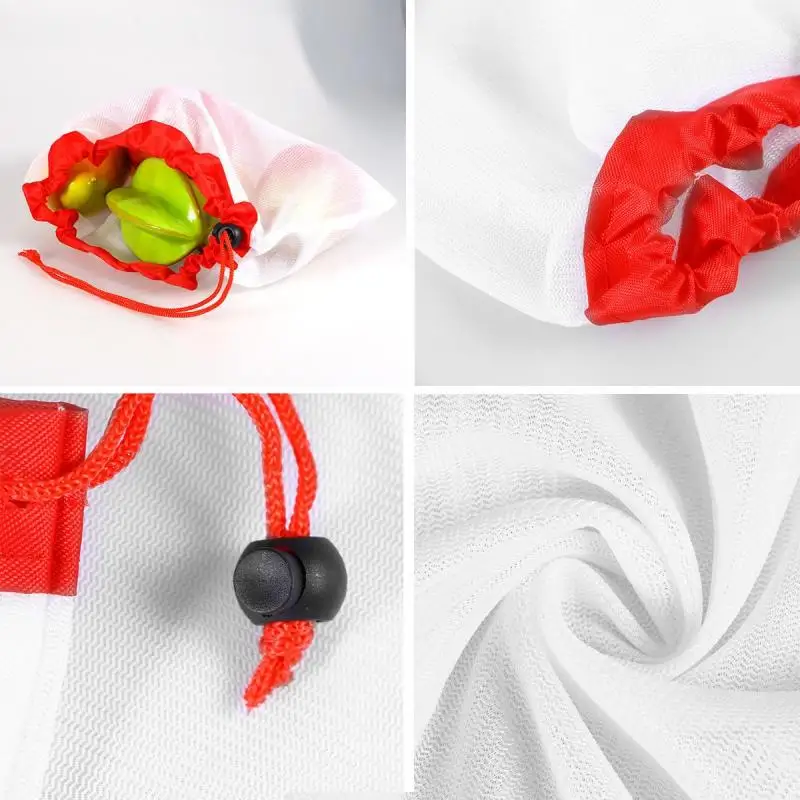 Reusable Mesh Produce Bags Washable for Grocery Shopping Fruit Vegetable Storage Toys Sundries Bag | Дом и сад