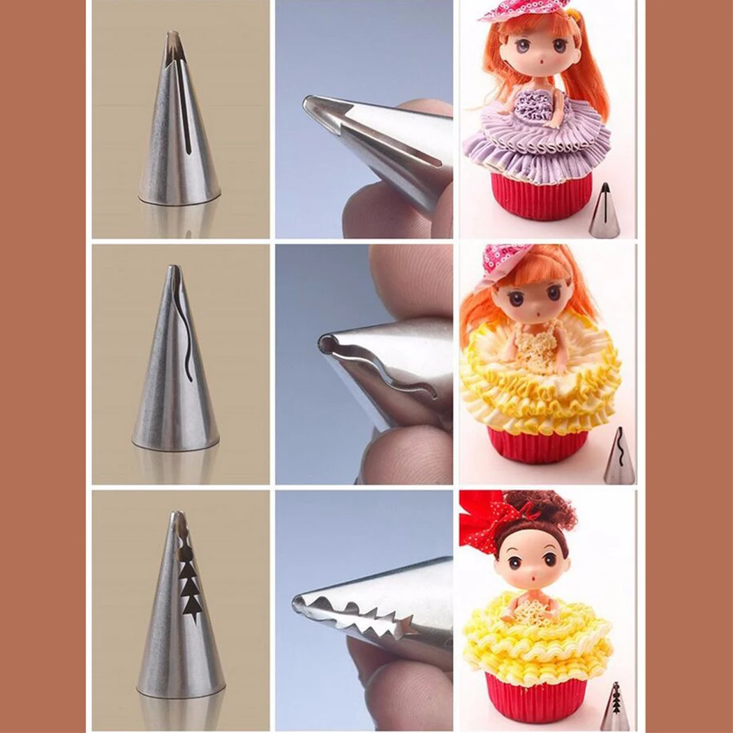 

justdolife 7PCS Decorating Tip Creative Stainless Steel Icing Tip Piping Tip for Cake