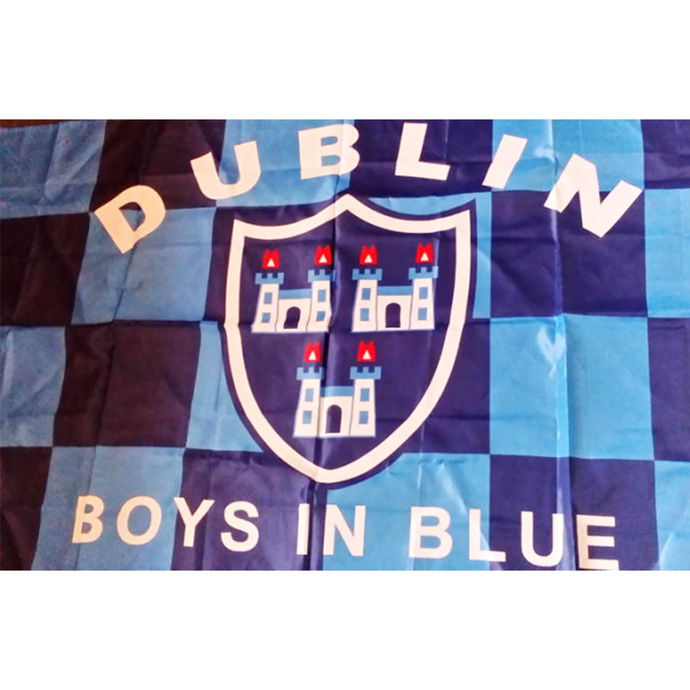 

County Dublin Irlandia Negara County Bendera 3x5FT Banner 100D 150X90CM Polyester Kuningan Grommet Kustom Bendera