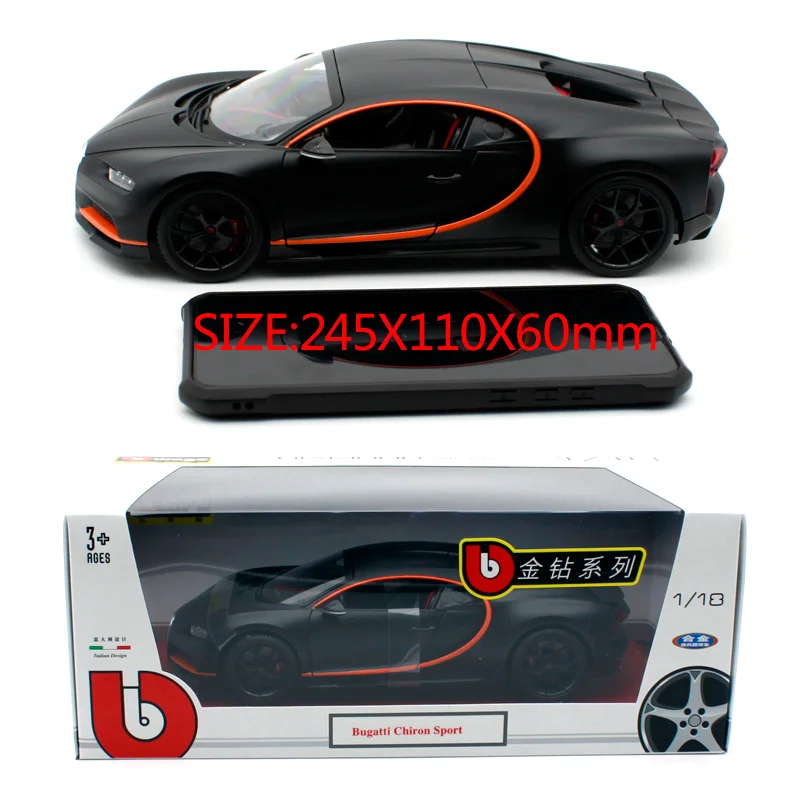 Bburago литье под давлением 1:18 2018 Chiron спортивный автомобиль крутой черный симулятор