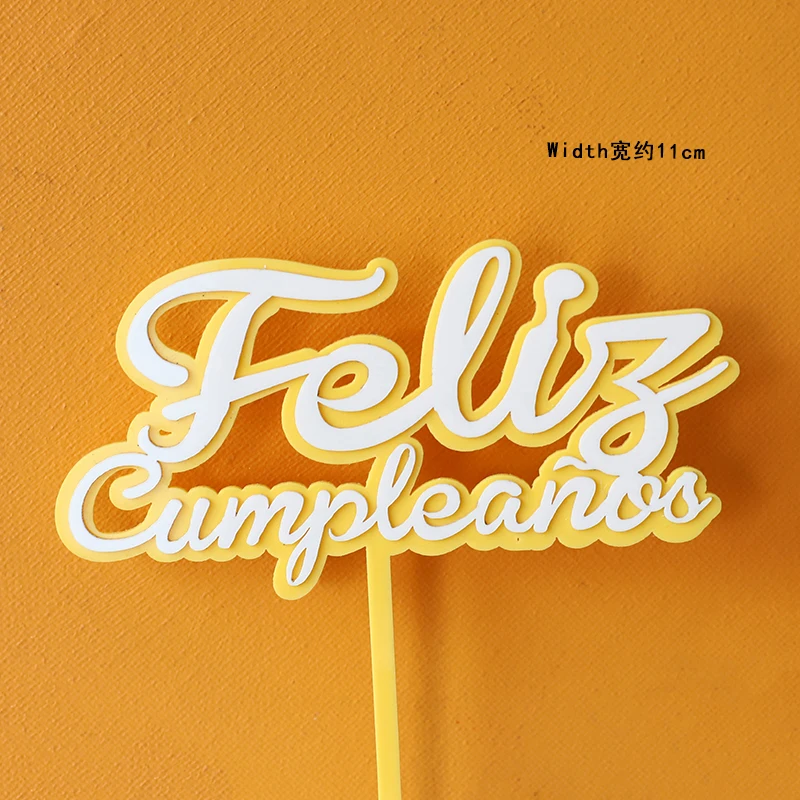 Feliz cumплинсы. Акриловые конфеты Español цвет соответствует испанскому для украшения