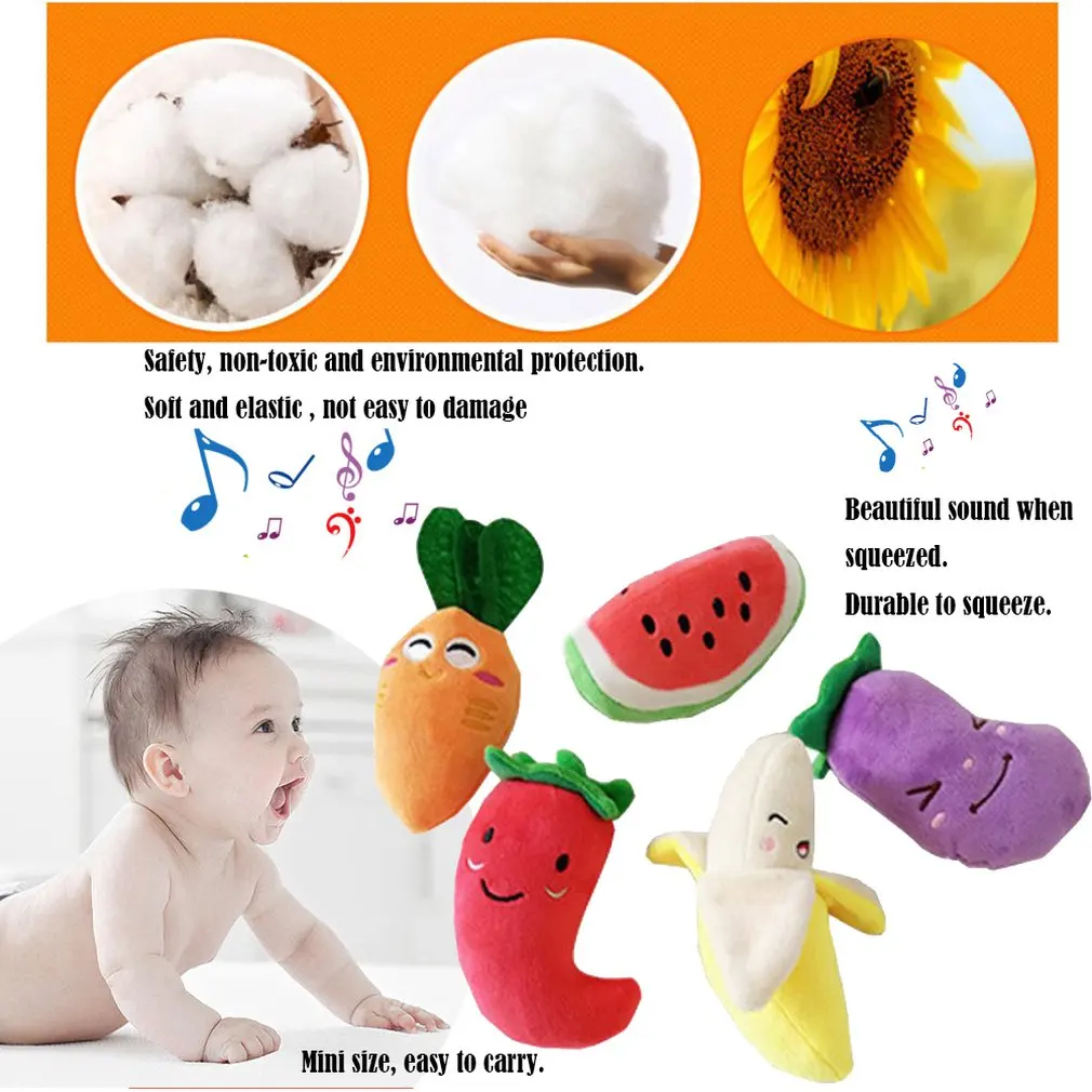 

Dog Puppy Chew Toy Squeaky Plush Sound Cute Vegetable Carrot Design Toys Safety Non-toxic Durable to Squeeze for Pets