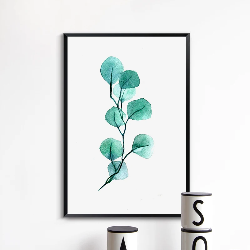 Весеннее зеленое растение фиолетовые Лавандовые листья цветок холст картина с