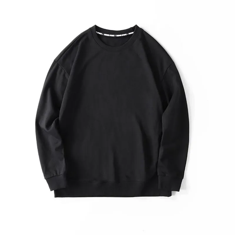 

Autumn Spring New Men Solid Color Loose Cotton Hoodies Youth Round Neck Pullover Long Sleeve Fashion Brand Jogger Sweatshirt