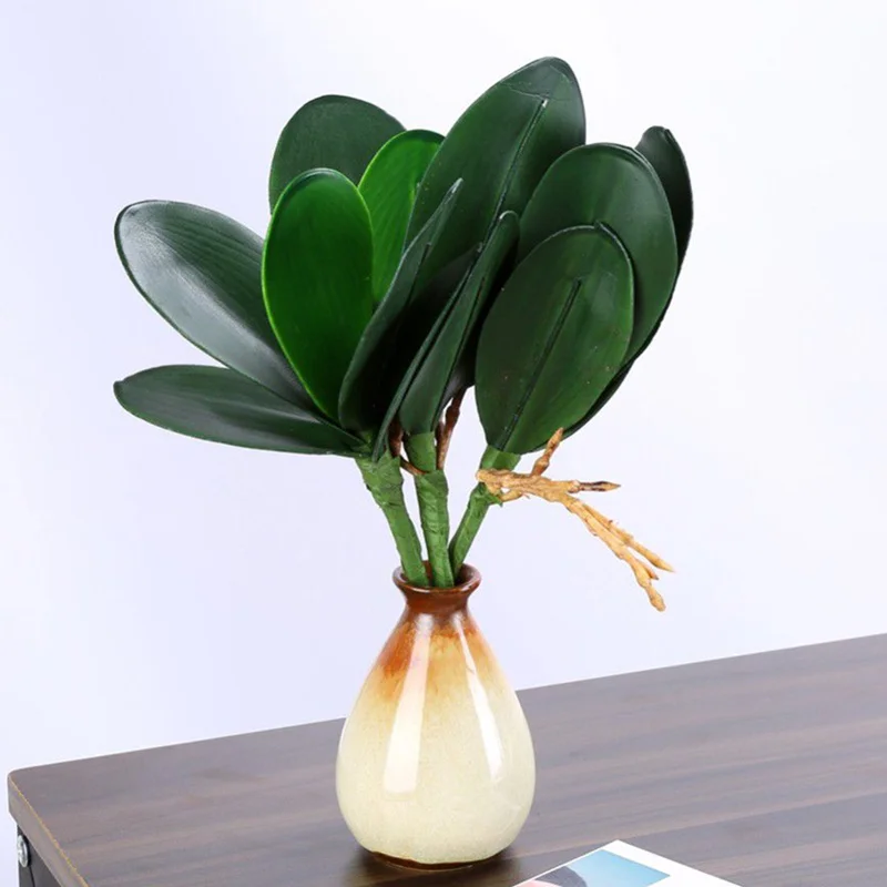 1 шт. искусственная зеленая бабочка листья орхидеи пластиковый цветочный букет