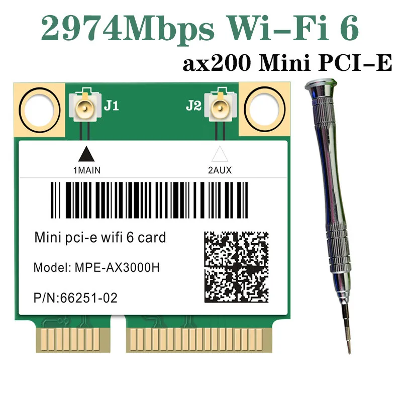 2974 Мбит/с двухдиапазонный Wi Fi 6 беспроводной адаптер половина мини PCI E сеть Wlan