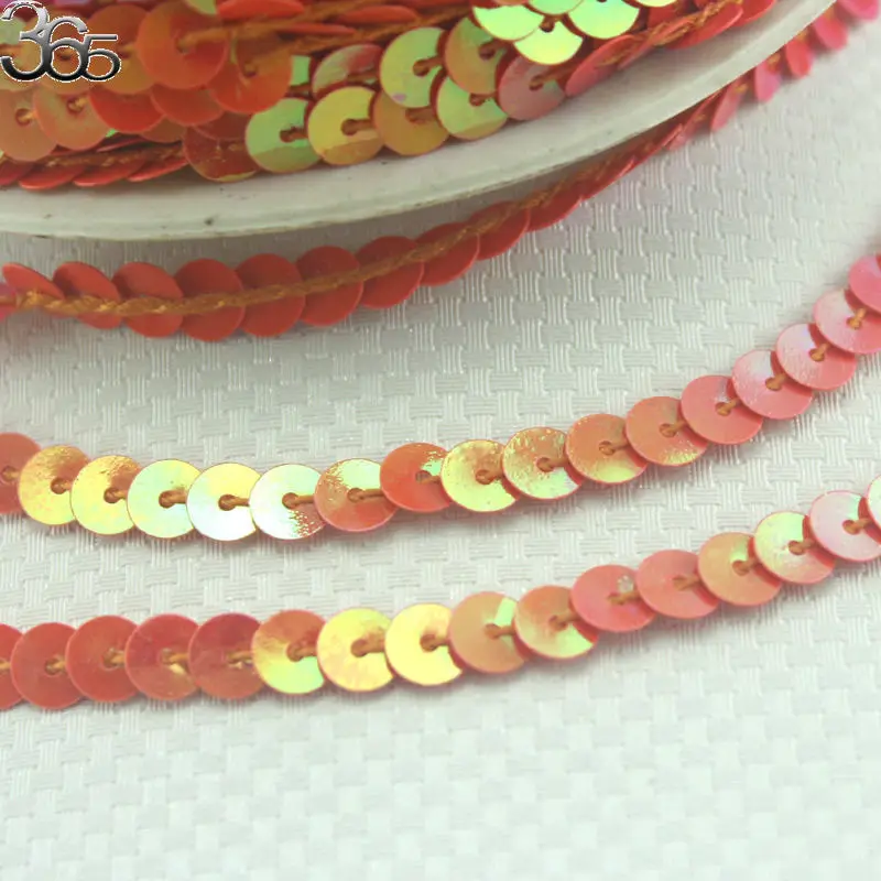 Бесплатная доставка 6 мм Монета оранжевый красный подключение блесток полосы