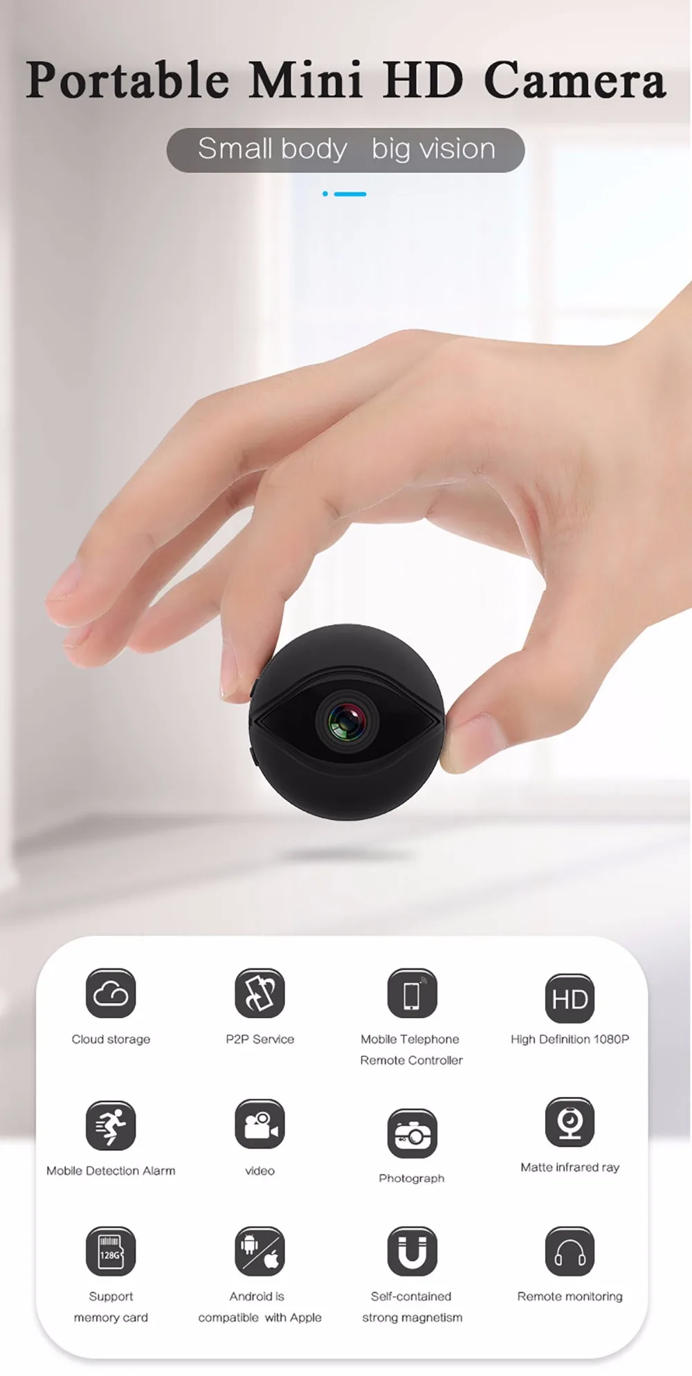 A11, A12, A10, 1080 P, HD, Wifi, IP, мини камера, ночное видение, безопасность, микро домашнее, умное видеонаблюдение, обнаружение движения, видео DVR, видеокамера PK, SQ23