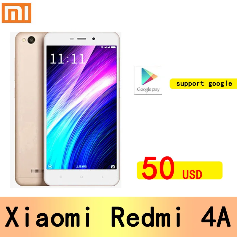 Смартфон Xiaomi Redmi 4A googleplay Snapdragon 425 задняя камера 13 МП гибридная двойная SIM-карта |