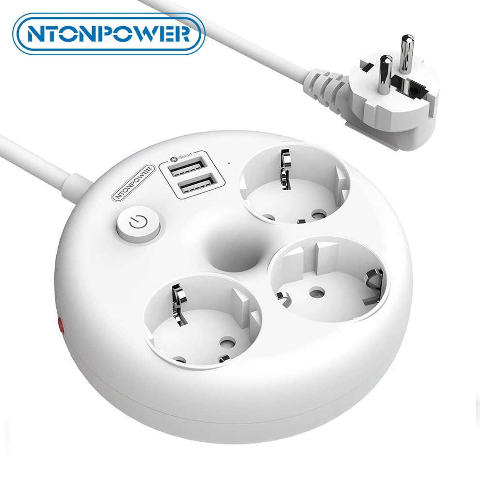 

NTONPOWER Network Filter USB Power Strip for Travel Universal Electrical Socket EU Plug Extension cord popsocket for phone