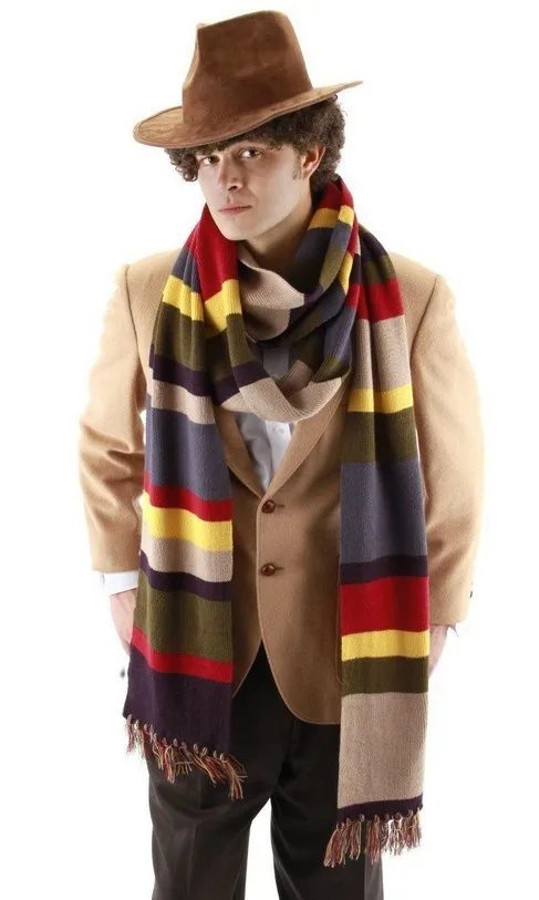 

Женский трикотажный шарф в полоску Dr Doctor Who, четвертый 4-й, 12-дюймовый роскошный мягкий шарф Тома Бейкера для косплея, 365 см * 23 см и 200 см * 16 см