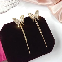 lats fashion pearl butterfly tassel drop earrings for women vintage jewelry party wedding accessories trendy dangle earring