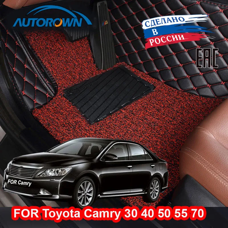 Alfombrilla de cuero 3D para coche Toyota Camry 70, 50, 55, 40, 30, 2006-2019, impermeable, accesorios interiores de automóviles