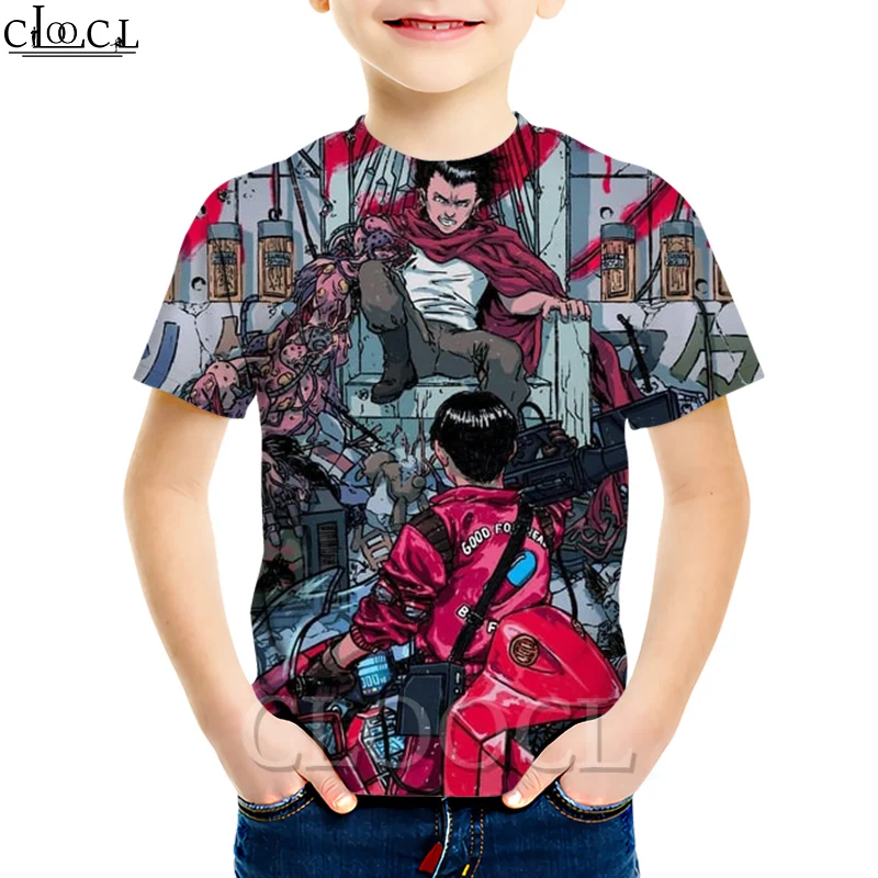 

CLOOCL Japanese Anime Akira Kaneda Neo Tokyo Kids T-shirts 3D Print 2021 Summer New Casual Short-sleeved Cute All-match Tops