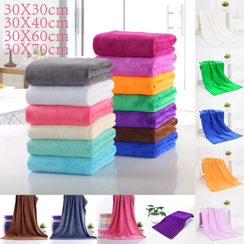 

2PCS Microfiber Drying Beach Swim Sport Bath Towel Sheet Home Textile Car Wash Bathroom Bath Towel Car Accessories