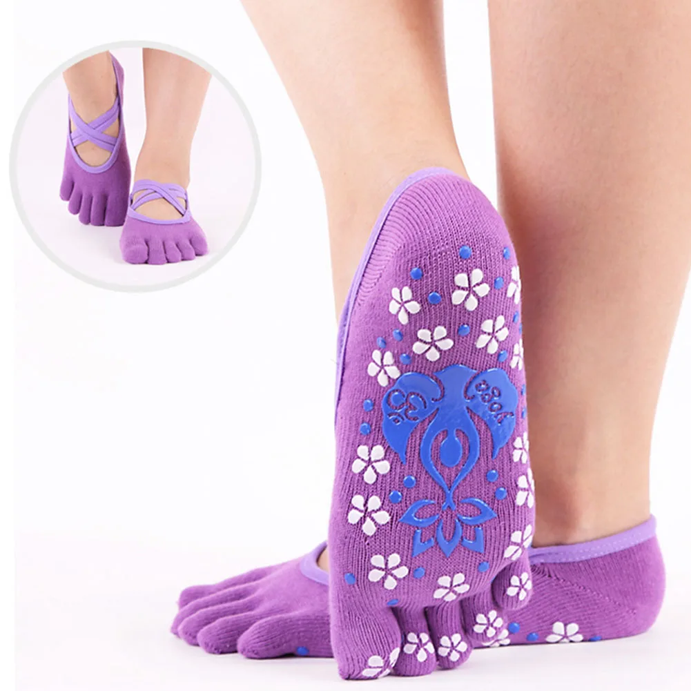 Женские спортивные носки для йоги с открытой спиной фитнеса пятью пальцами