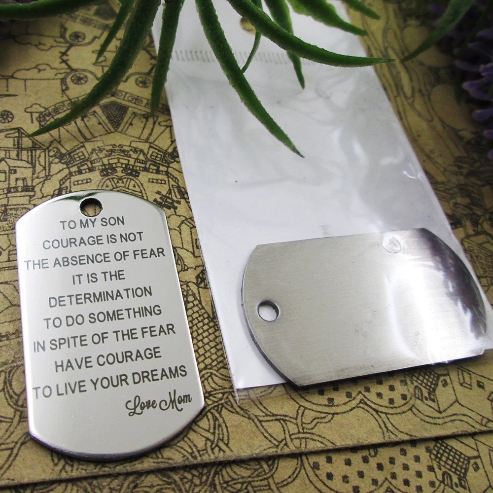 

20pcs--"to my son courage is not the absence ..."stainless steel charms DIY Charms for necklace bracelets