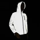 Осенняя Светоотражающая куртка для мужчин, уличная одежда, повседневная ветровка, пальто с капюшоном в стиле хип-хоп, женский водонепроницаемый блестящий топ