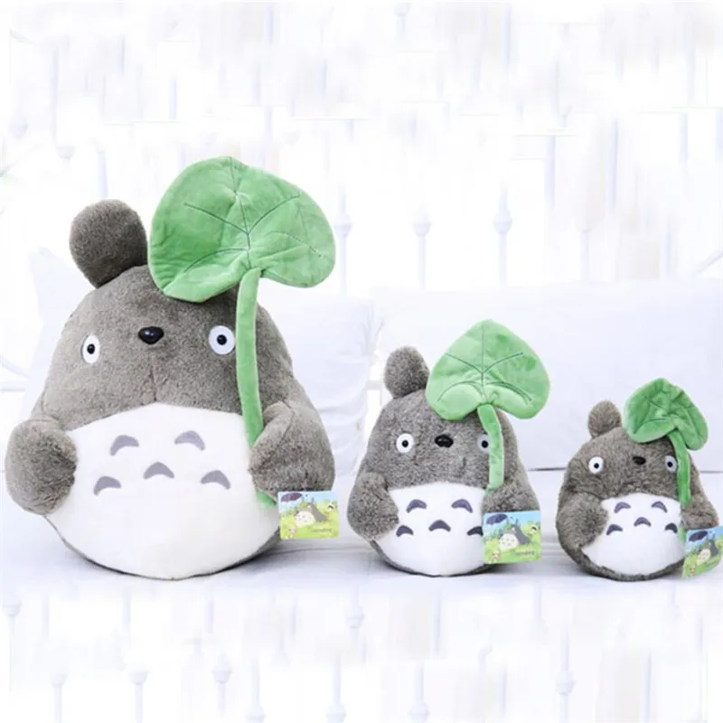Милый Кот плюшевая игрушка Тоторо кукла с листьями лотоса детские игрушки
