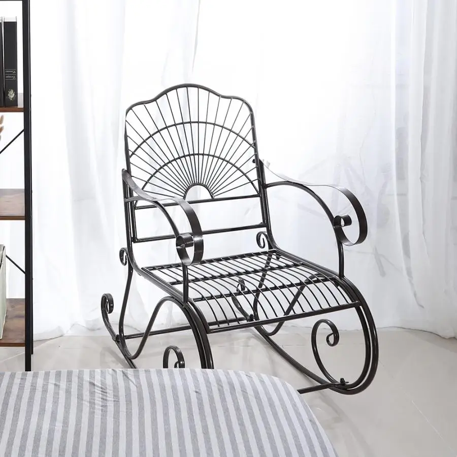 Железное кресло качалка одиночное на открытом воздухе патио качалка|Стулья для