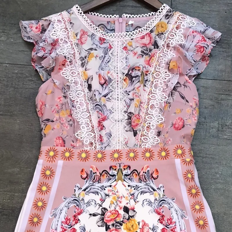 Европейские летние кружевные лоскутные приталенные женские платья-трубы с