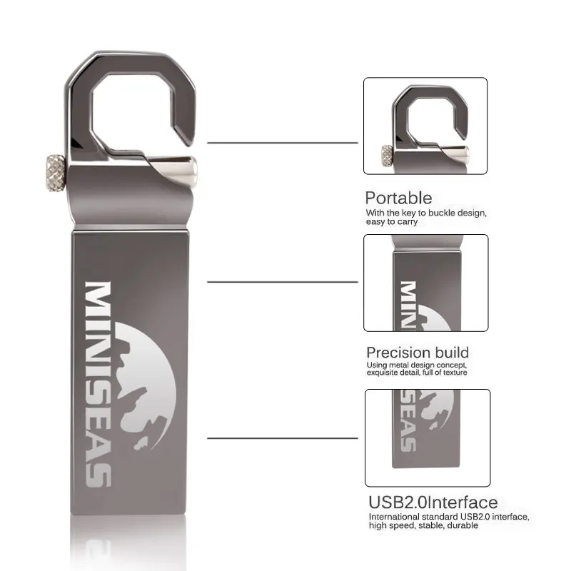 Miniseas USB флэш накопитель с реальной емкостью металлический 12 милый 8 ГБ 16 32 64 для