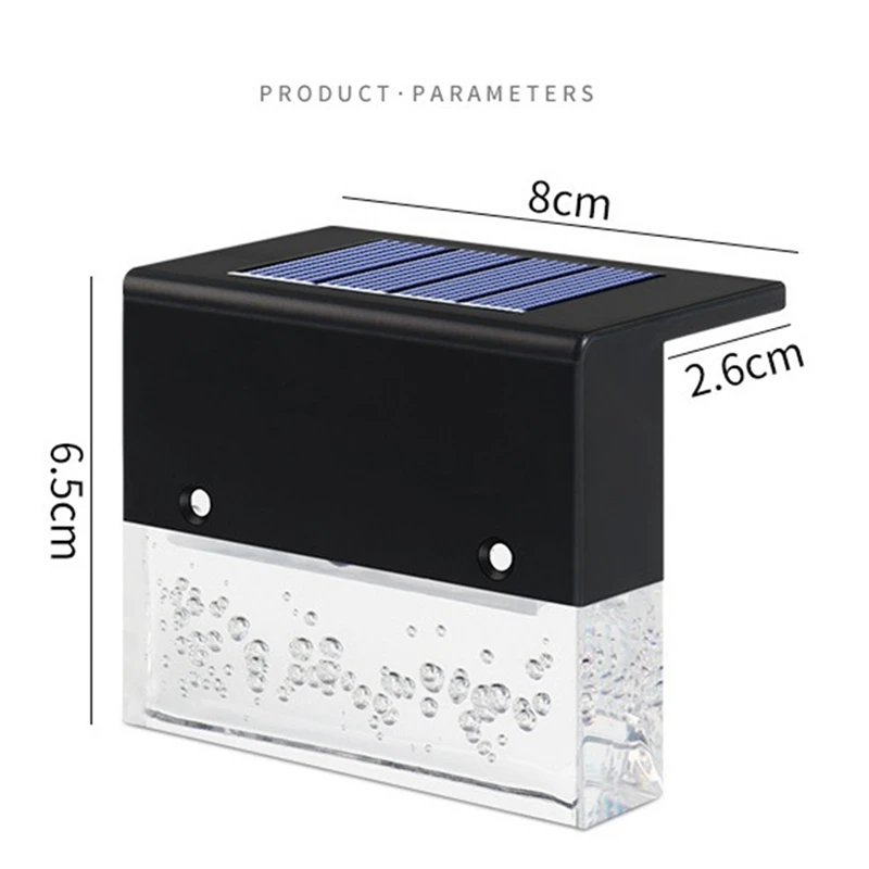 

6PCS LED Solar Light Deck Light Fence Light Solar LED Step Light Outdoor Garden Lights Colorful Street Lamp Stair Lights-ABUX