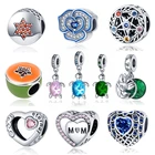 2021New925 серебро сердце-образный циркон браслеты с подвесками подходит для к оригиналу Pandora, 3mmBracelet  браслет для женщин модное платье на день рождения, ювелирное изделие, подарок