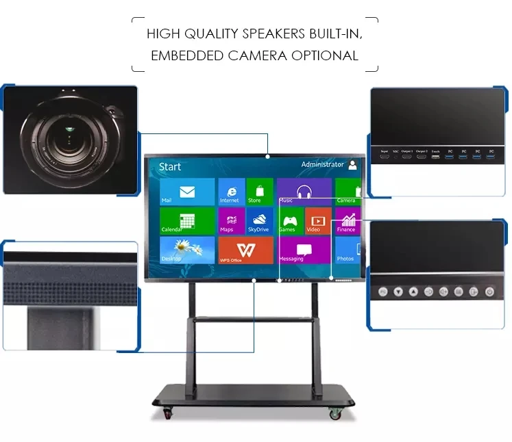 Интерактивный цифровой мультимедийный монитор 65 &quot75&quot 86 &quot100&quot led lcd 4k