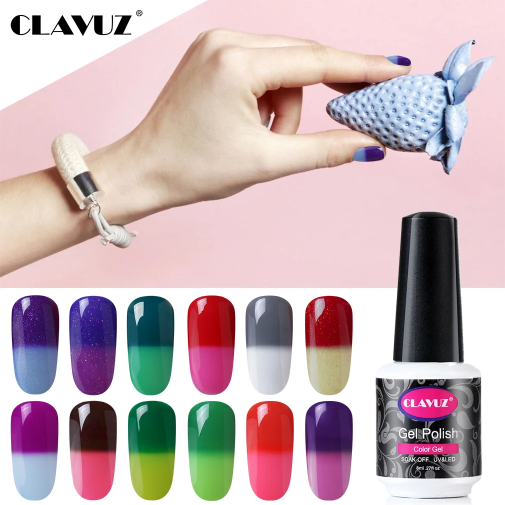 CLAVUZ 8 мл меняющий Цвет УФ-светодиодный Гель-лак для ногтей замачиваемый
