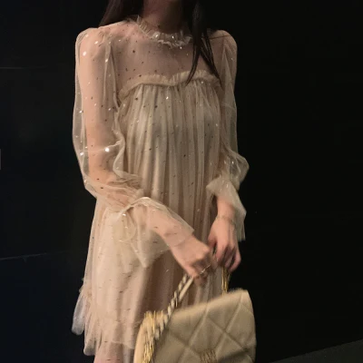 Новинка лета 2020 литературные платья Очаровательная сетчатая кофта с