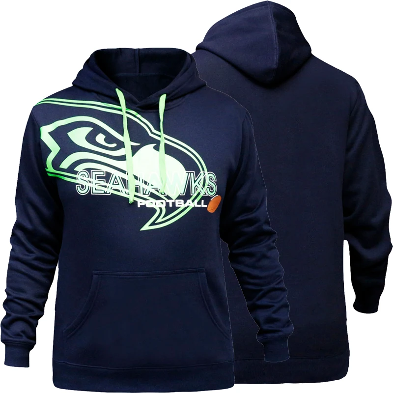 

Мужские спортивные толстовки для американского футбола, хлопковые пуловеры, теплые, флисовые, морские, Спортивная Толстовка