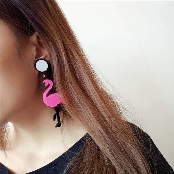 Серьги-подвески Hyperbole в Корейском стиле с фламинго для женщин и девушек модные