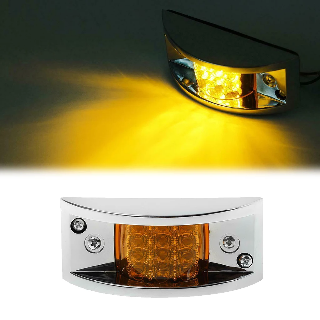 

LED Side Marker Fender Light Lamp w/Chrome Bezel Universal Sealed Light Lens