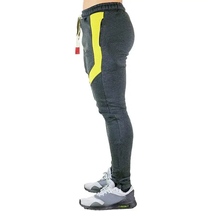 

Mens Slim Fit Sweatpants Tracksuit Bottoms Fitness Gym Sports Jogger Trousers Patchwork