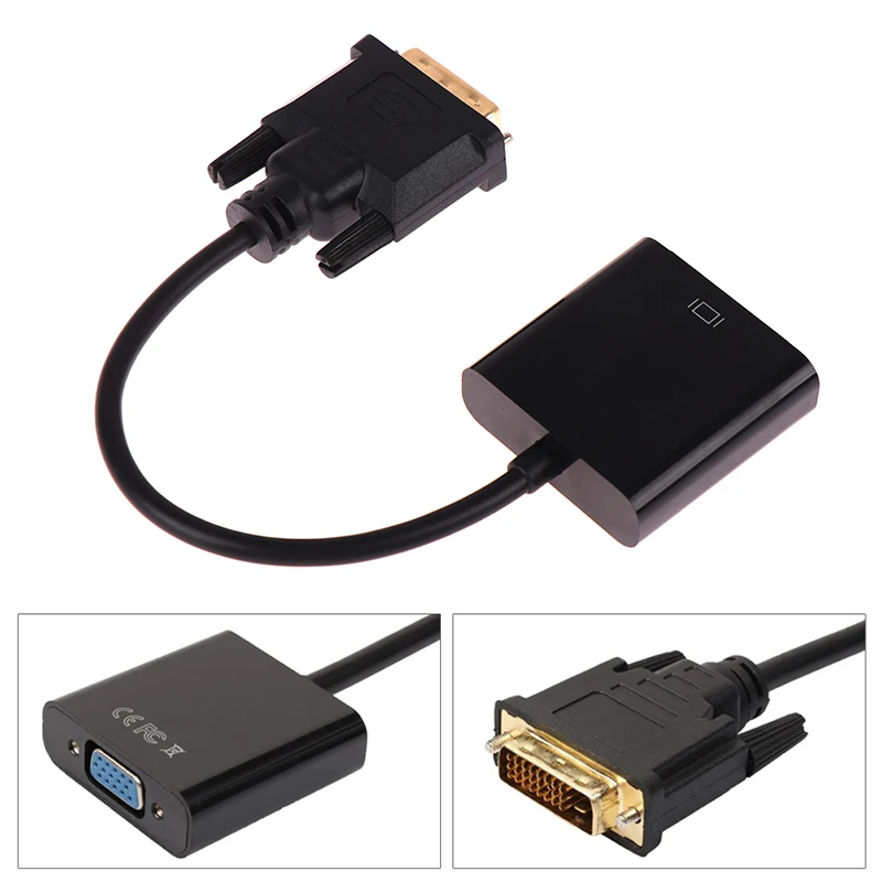 DVI 24 + 1 25Pin DVI-D To VGA 15Pin видео кабель конвертер для проектора PS3 PS4 ПК | Электроника