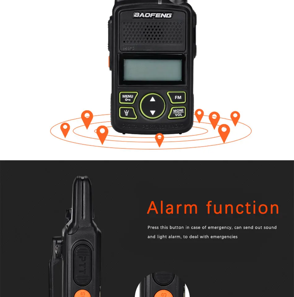 2 шт Baofeng BF-T1Mini иди и болтай Walkie Talkie ультра тонкий CB двухстороннее радио УВЧ 20CH фонарик ручной трансивер портативное Любительское радио