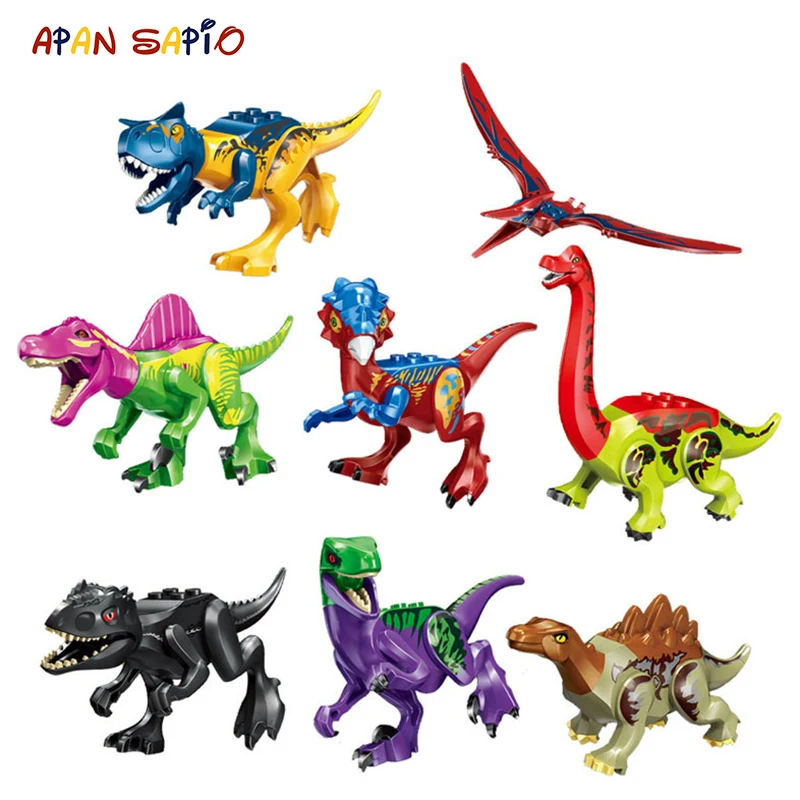 Конструктор мир Юрского Периода Динозавров Серия Блоков Velociraptor T Rex Triceratops