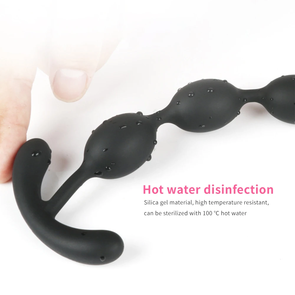 Лидер продаж 2020 Супер длинная силиконовая Анальная пробка с жемчугом