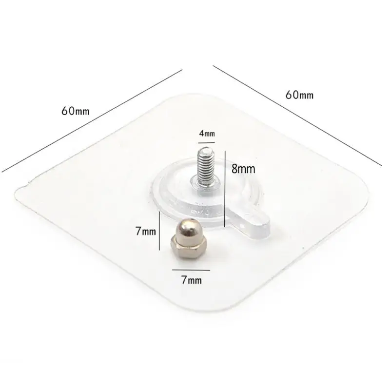 

1PC Non-marking Stickers Punch-free Transparent Seamless Screw Wall Hook Hanging Storage Hook For Household Storage Accessories