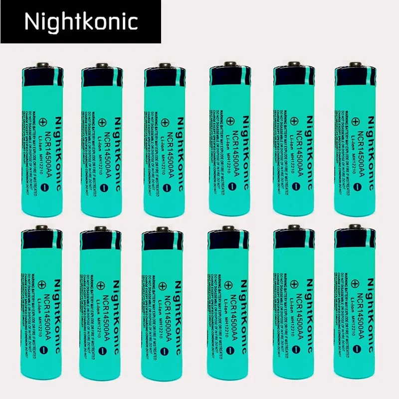 12 pcs 14500 battery Высокое качество Nightkonic 14500 аккумуляторная батарея 3,7 V литий-ионная батарея для фонарика - Цвет: 12 pcs 14500 battery