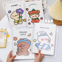 cartoon bear notebook students supplies coil notebook simple transparent frosted grid notebook