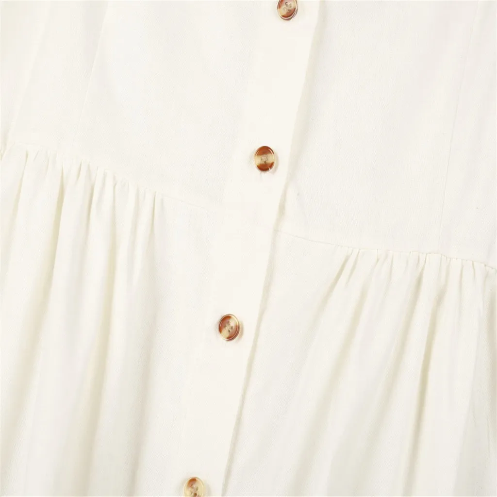 

Women Summer Holiday One Shoulder Summer Dress Holiday Button Sundress Slash Neck Beach Dresses Sleeveless Party Dress Vestidos