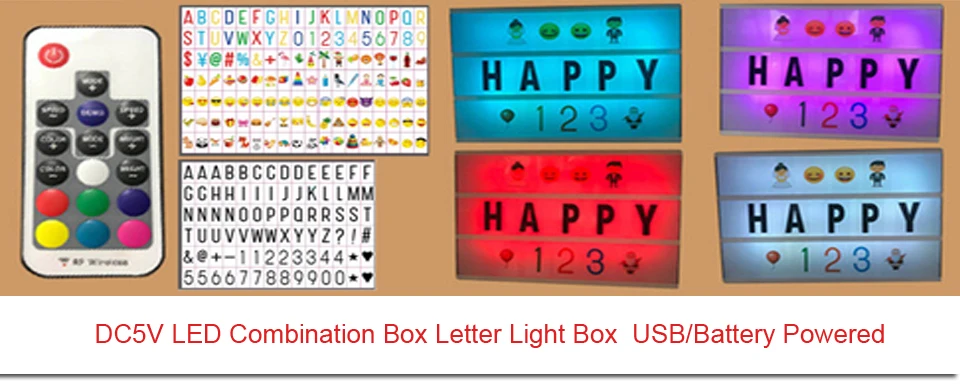 best night light LED Combination Light Box Night Table Desk Lamp A4  A5 A6 DC 5V DIY Letters Symbol Cards Decor USB/Battery Powered Message Board holiday nights of lights