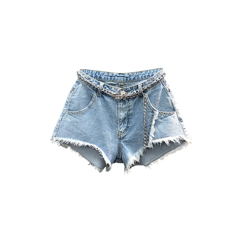 

High Waist Denim Shorts for Women 2021 Summer Fashion Loose Casual A Line Raw Hem Jean Shorts Lady Wide Legs Hot Pants